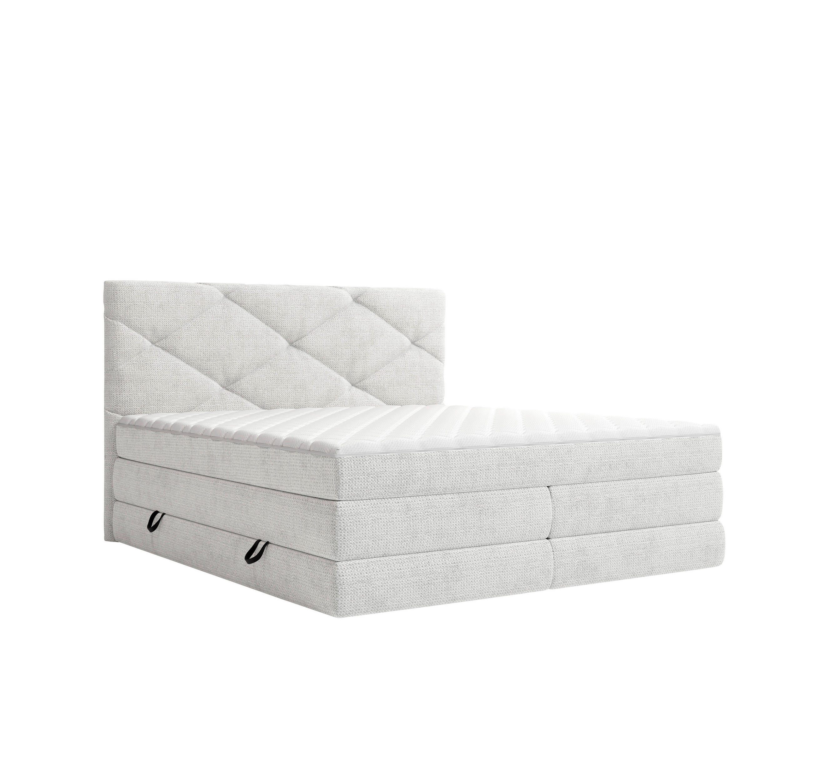 Carryhome Boxspringbett Hellgrau 160x200 cm