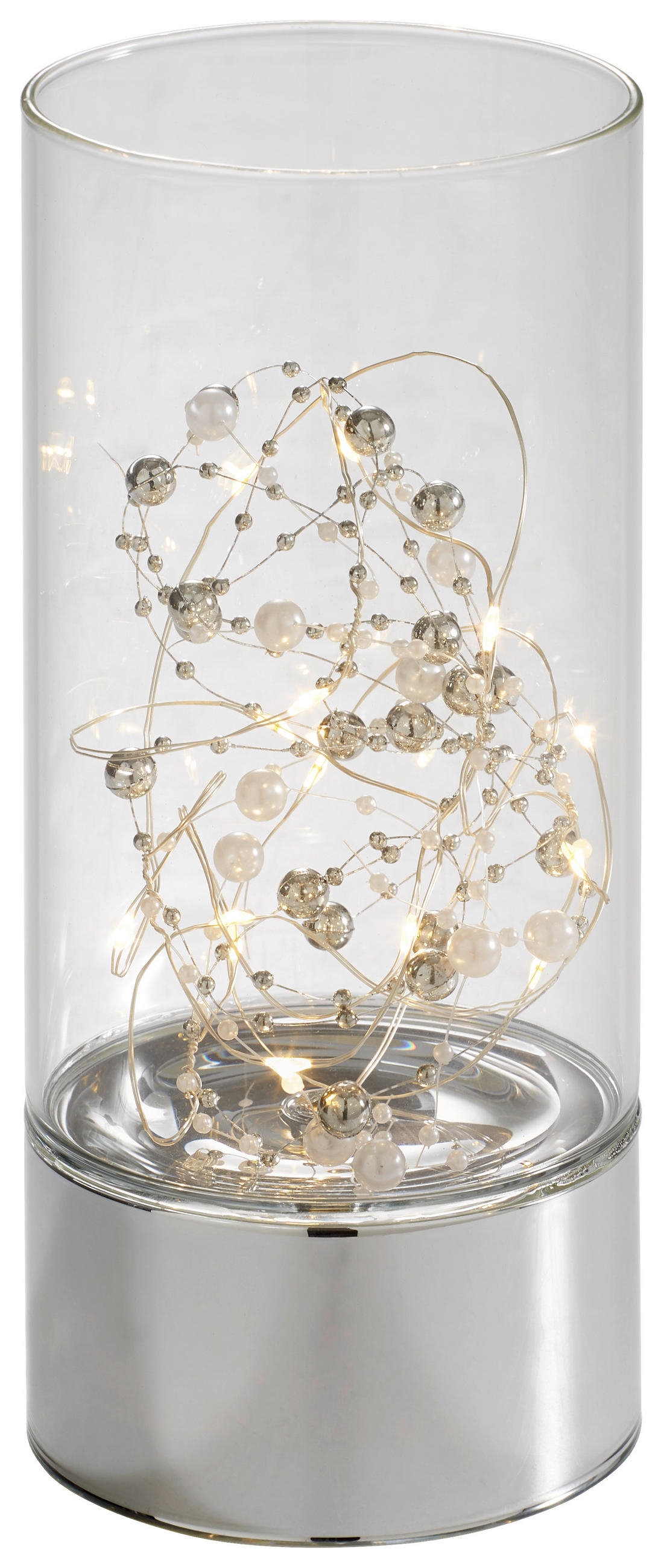 LED-DEKOLEUCHTE 9/20 cm  - Klar/Silberfarben, Design, Glas (9/20cm) - X-Mas