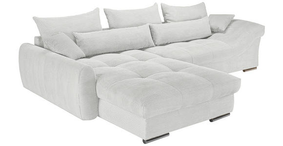 ECKSOFA Naturfarben Cord Zierkissen, Rückenkissen, Rücken echt  - Chromfarben/Naturfarben, KONVENTIONELL, Textil/Metall (225/335cm) - Carryhome