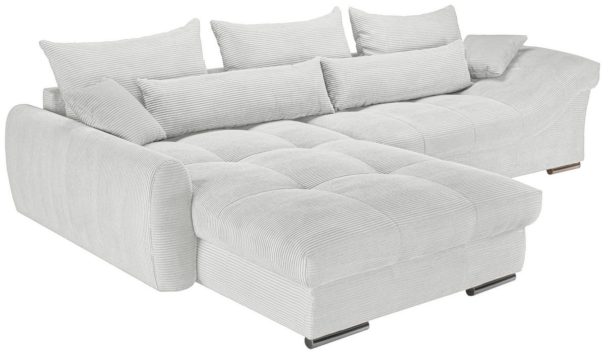 ECKSOFA Naturfarben Cord Zierkissen, Rückenkissen, Rücken echt  - Chromfarben/Naturfarben, KONVENTIONELL, Textil/Metall (225/335cm) - Carryhome