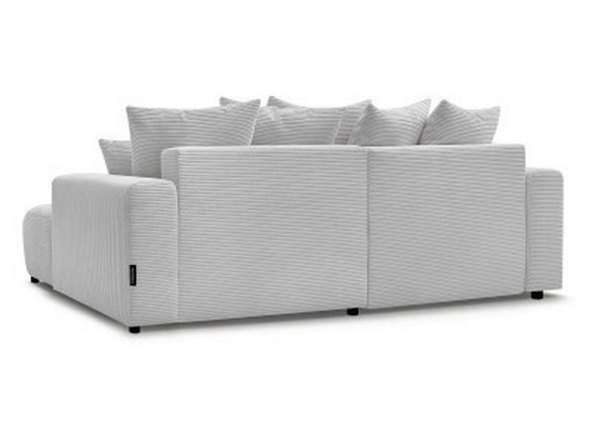 ECKSOFA Ottomane rechts  ATILLA Hellgrau Cord  - Hellgrau/Schwarz, MODERN, Kunststoff/Textil (244/149cm)