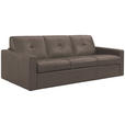 SCHLAFSOFA Bard in Echtleder Taupe  - Taupe/Schwarz, KONVENTIONELL, Leder/Kunststoff (206/81/96cm) - Novel