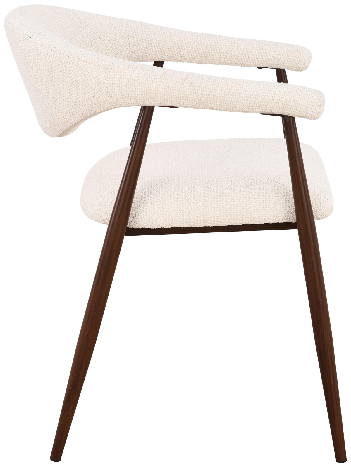 ARMLEHNSTUHL  Stoffauswahl Bouclé  Creme, Walnussfarben  - Walnussfarben/Creme, Design, Textil/Metall (58/78/60cm) - Lomoco