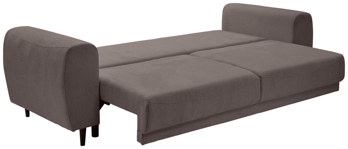SCHLAFSOFA in Chenille Braun  - Schwarz/Braun, Konventionell, Holz/Textil (245/85/92cm) - Livetastic