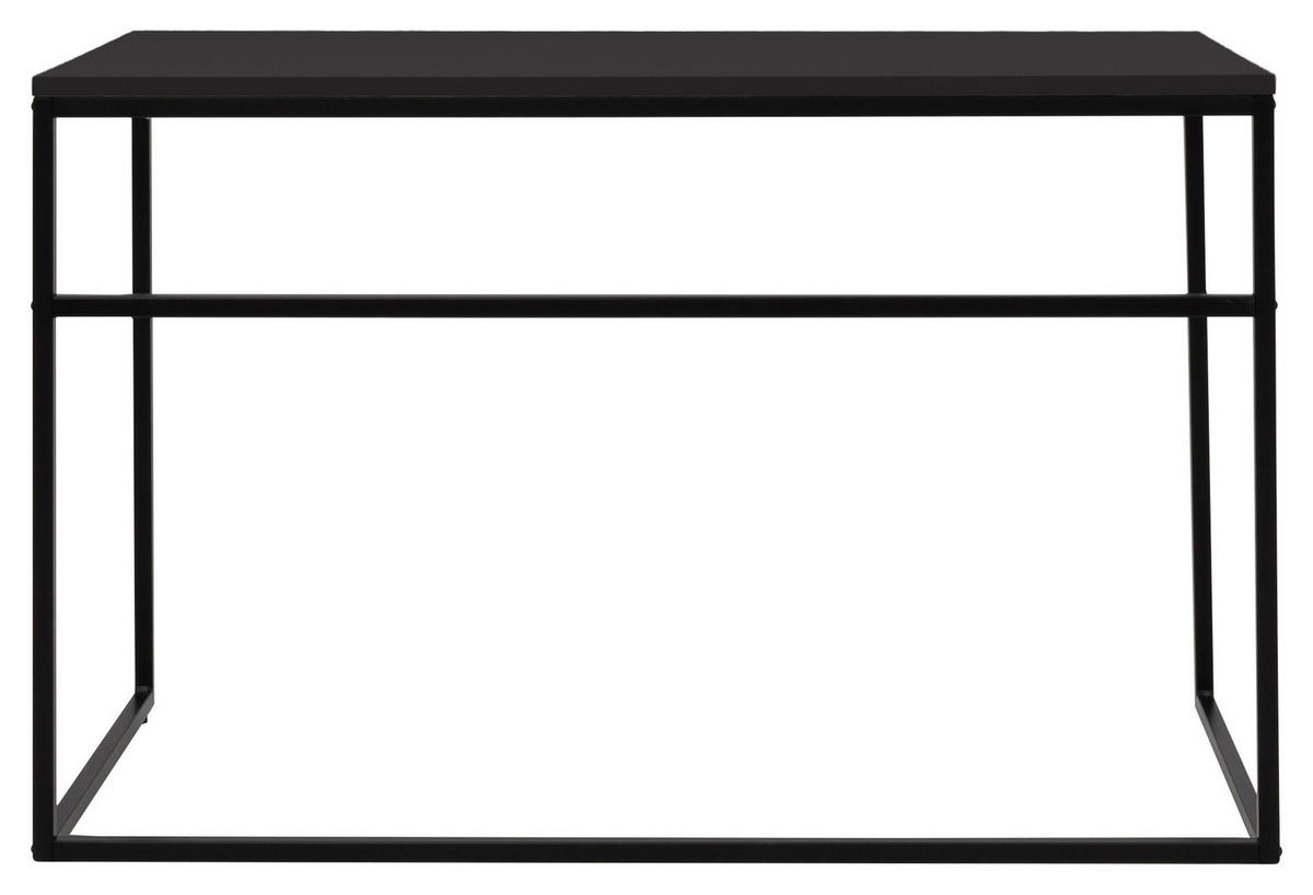 SCHREIBTISCH 118/60/75 cm  in Schwarz  - Schwarz, Design, Holzwerkstoff/Metall (118/60/75cm)