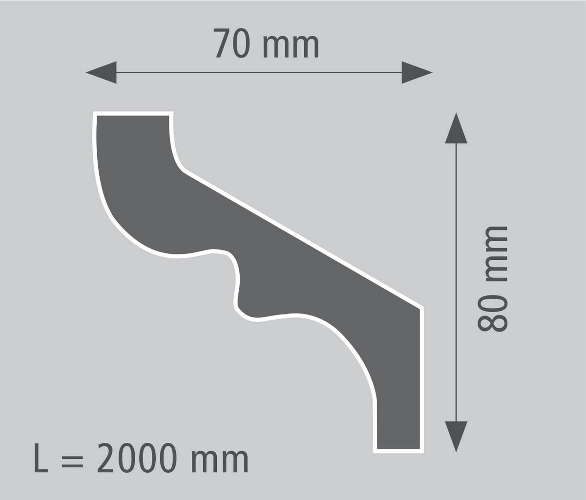 ZIERLEISTE 200/8/7 cm Weiß Kunststoff  - Weiß, Basics, Kunststoff (200/8/7cm)
