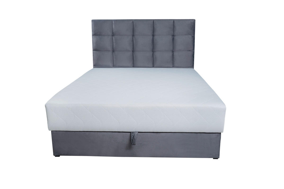 KREVET     siva  - siva, Konvencionalno, tekstil/drvo (210/160/130cm) - Xora