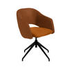 ARMLEHNSTUHL  Stoffauswahl, Wippfunktion, Sitzfläche 360° drehbar, gepolsterte Armlehnen Flachgewebe  - Cognac/Schwarz, Design, Textil/Metall (63/74-90/57-73cm) - Koinor