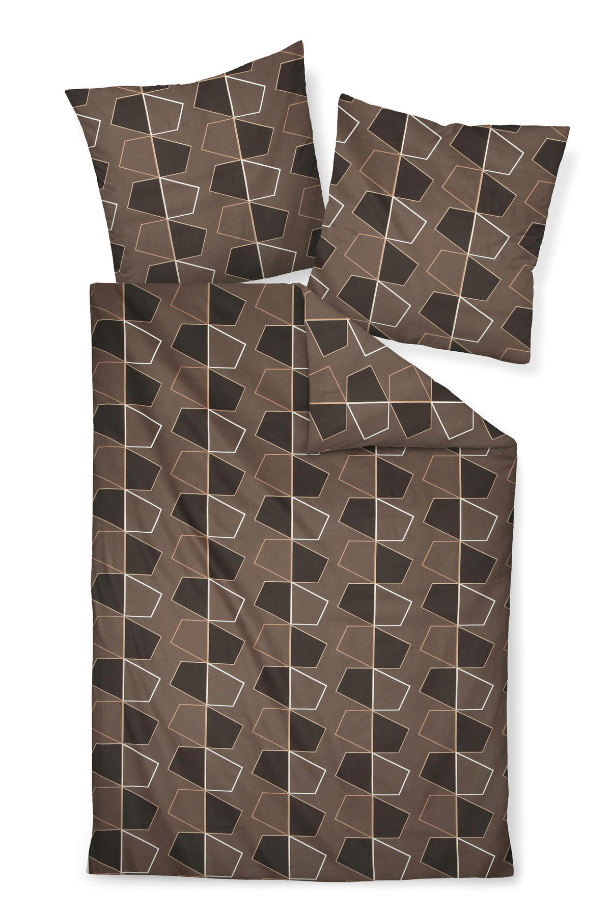 BETTWÄSCHE 135/200 cm J.D. Makosatin  - Dunkelbraun/Braun, Design, Textil (135/200cm) - Janine
