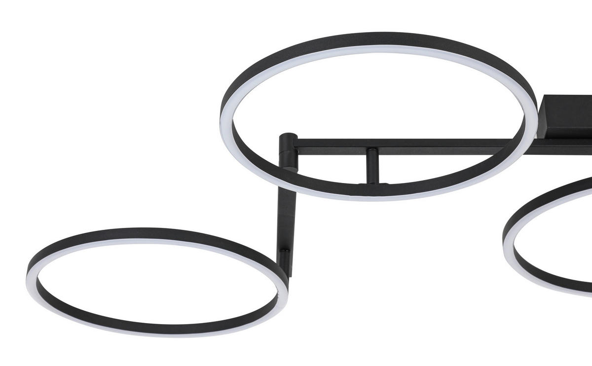 DECKENLEUCHTE    113/66/12 cm  - Schwarz, Trend, Kunststoff/Metall (113/66/12cm) - Collett's Monde
