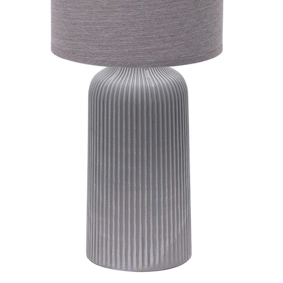 STOLNÍ LAMPA, E27, 20/45 cm  - šedá, Design, textil/keramika (20/45cm)