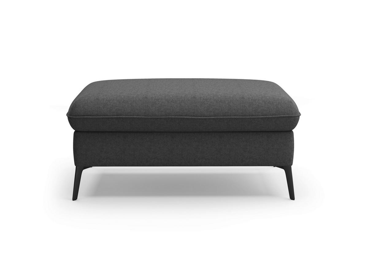 HOCKER Flachgewebe Dunkelgrau  - Dunkelgrau/Creme, KONVENTIONELL, Textil/Metall (104/47/69cm) - Sit & More