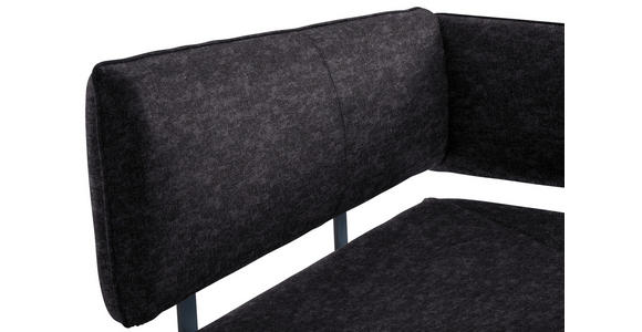 ECKBANK 150/190 cm in Anthrazit, Schwarz - Anthrazit/Schwarz, MODERN, Textil/Metall (150/190cm) - Cantus
