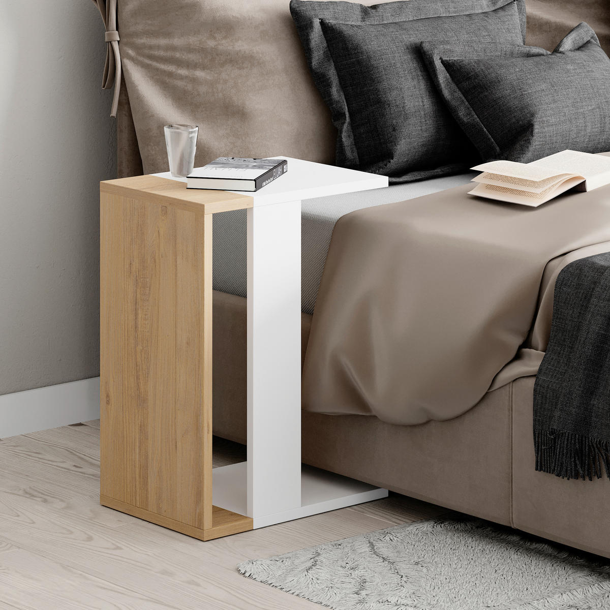 SOFFBORD - vit/ekfärgad, Design, trämaterial (30/57/40cm) - Livetastic