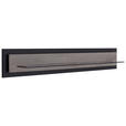 WANDBOARD  150/26/23 cm  - Eichefarben/Schwarz, Design, Glas/Holz (150/26/23cm) - Novel
