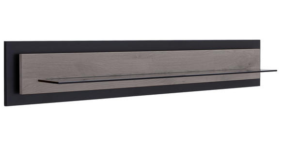 WANDBOARD  150/26/23 cm  - Eichefarben/Schwarz, Design, Glas/Holz (150/26/23cm) - Novel