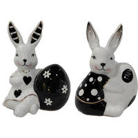 DEKOHASE - Goldfarben/Schwarz, LIFESTYLE, Keramik (8/10/6cm)