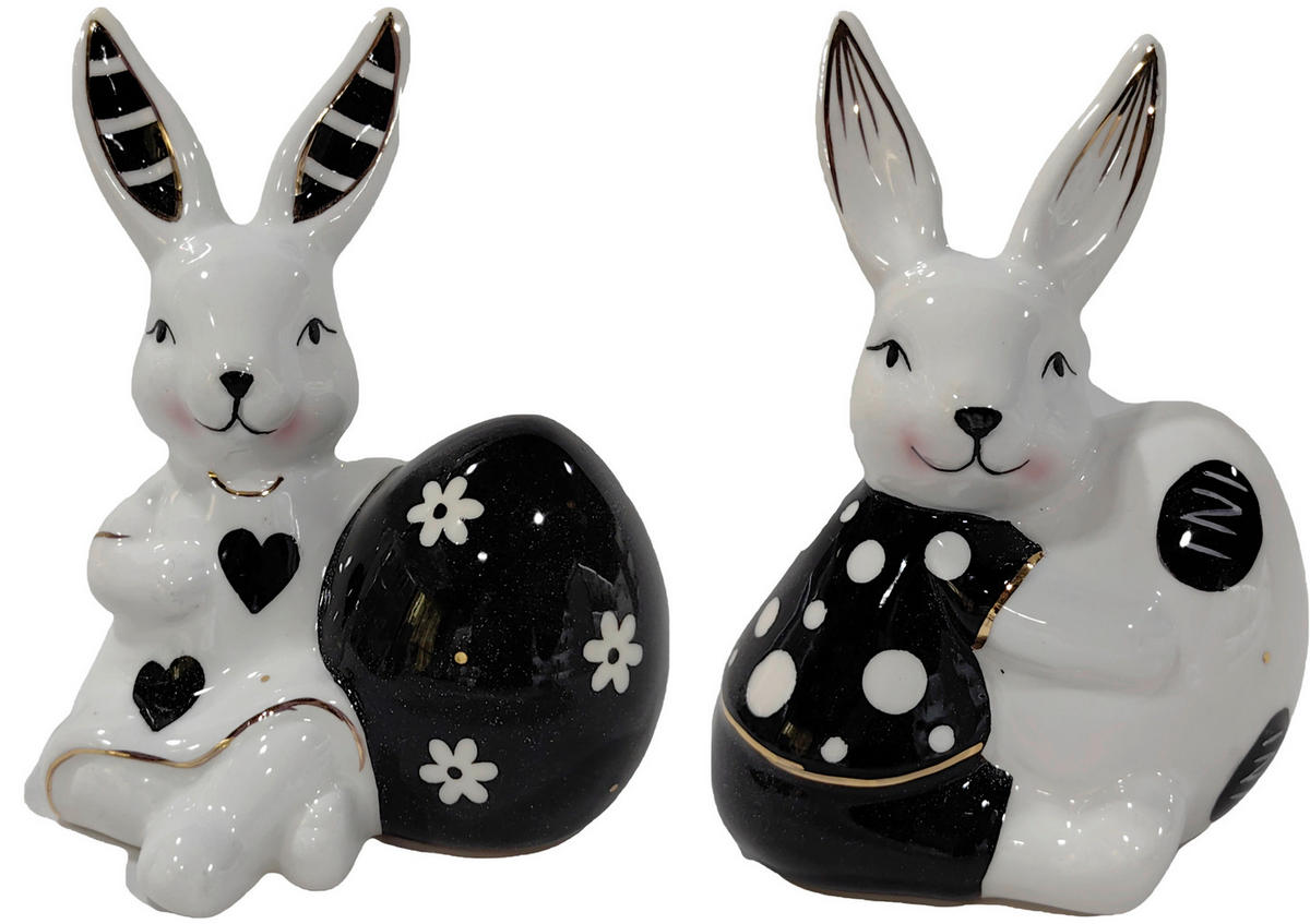 DEKOHASE - Goldfarben/Schwarz, LIFESTYLE, Keramik (8/10/6cm)