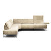 ECKSOFA in Samt Naturfarben  213/288-303 cm  - Schwarz/Naturfarben, Design, Textil/Metall (213/288-303cm) - SENSOO