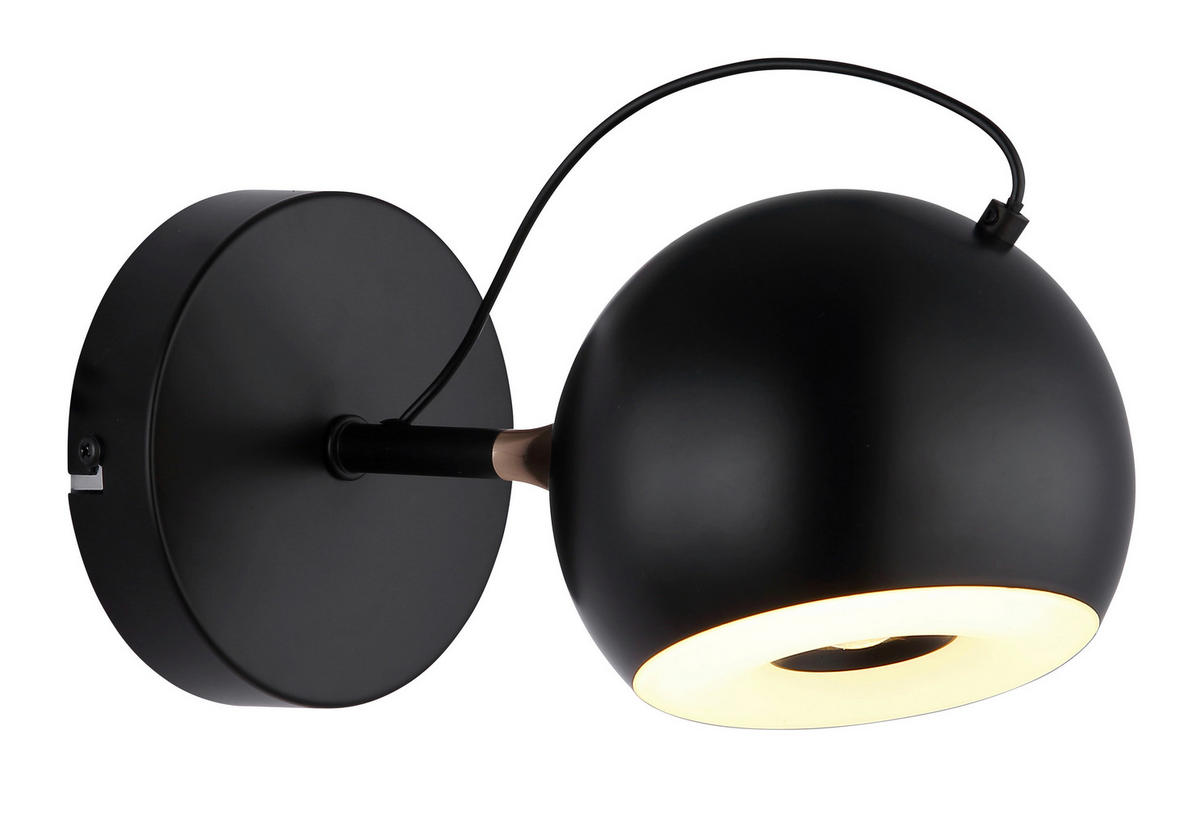 LED-WANDLEUCHTE 12/12 cm   - Goldfarben/Schwarzchrom, Design, Kunststoff/Metall (12/12cm) - Globo