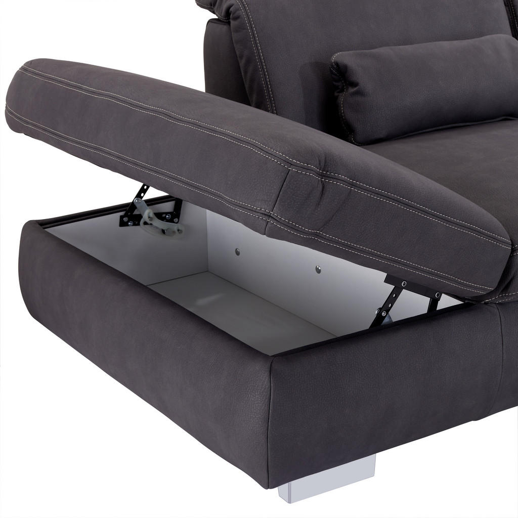 Thumbnail - Mid.you Wohnlandschaft, Anthrazit, Textil, 4-Sitzer, L-Form, 320x260 cm, Wohnzimmer, Sofas & Couches, Wohnlandschaften, ...