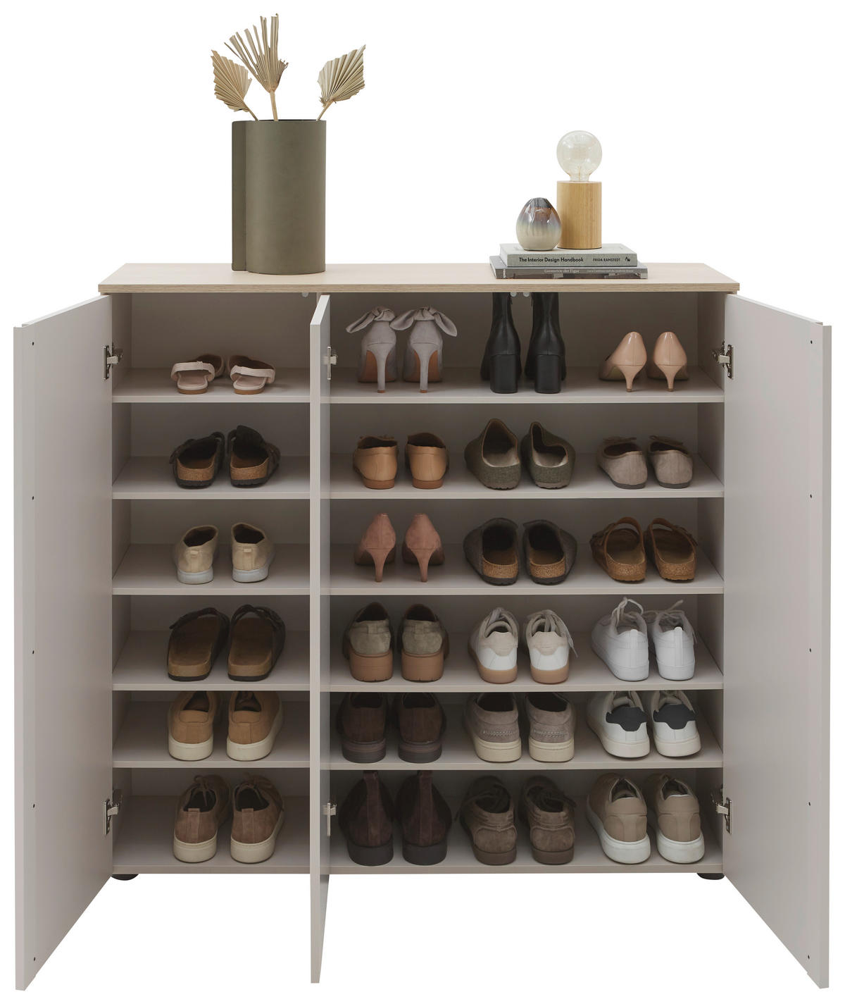 SCHUHSCHRANK Eichefarben, Kaschmir  - Kaschmir/Eichefarben, Design, Holzwerkstoff/Kunststoff (120,3/113,2/34cm) - Voleo