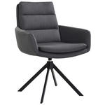 ARMLEHNSTUHL  in Stahl Echtleder pigmentiert  - Schwarz, Design, Leder/Metall (62,5/89/66,5cm) - Dieter Knoll