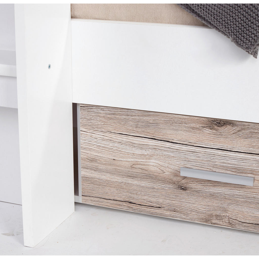 Thumbnail - Mid.you Etagenbett, Weiß, Eiche, Holzwerkstoff, 90x200 cm, Bettkasten, Kinder- & Jugendzimmer, Kindermöbel, Kinderbetten...