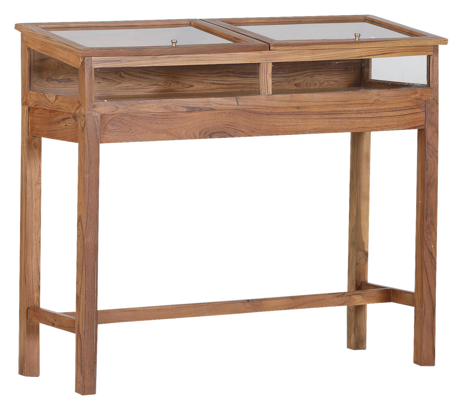 KONSOLENTISCH Akazie massiv Akaziefarben  - Goldfarben/Akaziefarben, Design, Glas/Holz (100/40/95cm) - Ambia Home