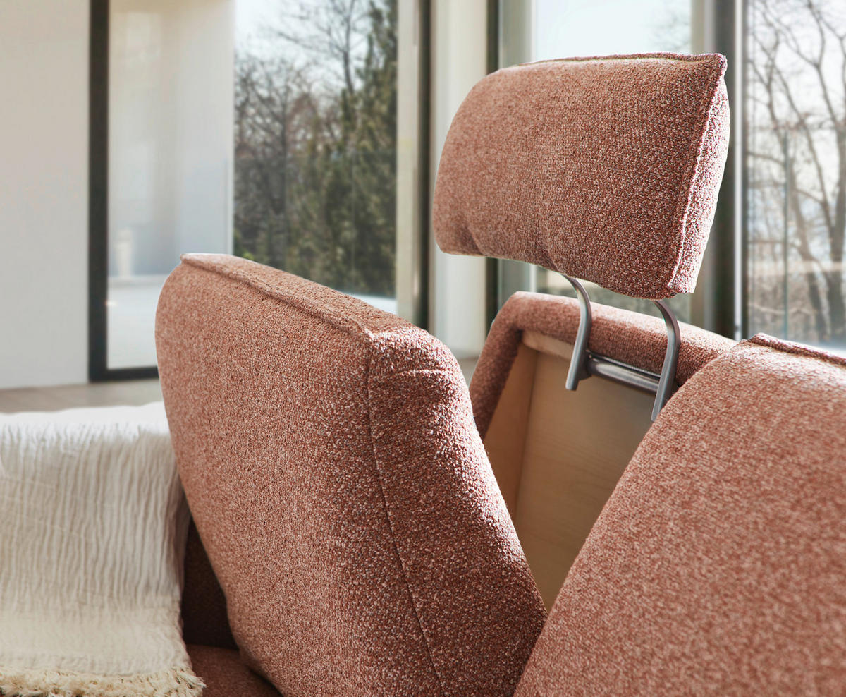 ECKSOFA in Flachgewebe Altrosa  - Anthrazit/Altrosa, Design, Textil/Metall (171/281cm) - Himolla