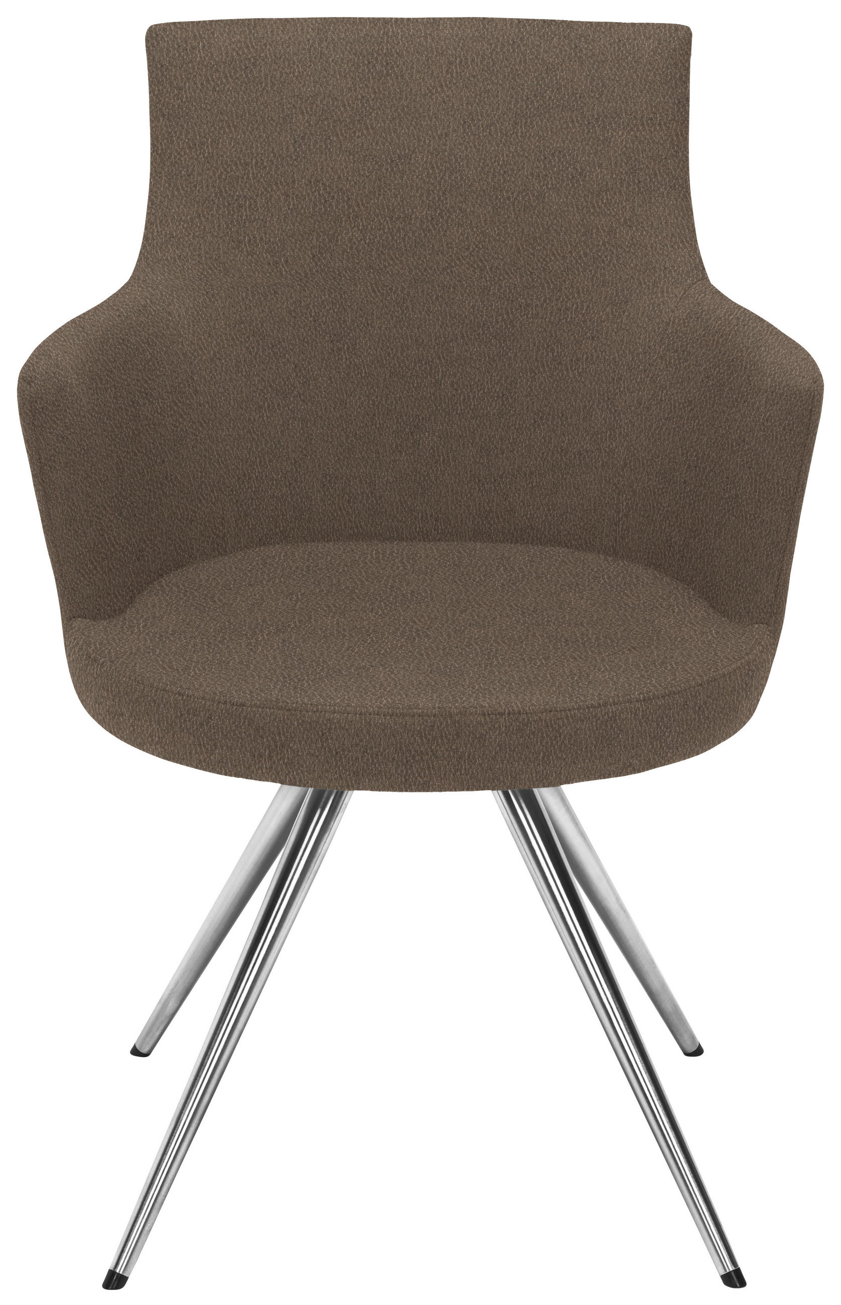 ARMLEHNSTUHL  in Stahl Lederlook, Mikrofaser  - Edelstahlfarben/Braun, Design, Textil/Metall (60/87/62cm) - Venjakob