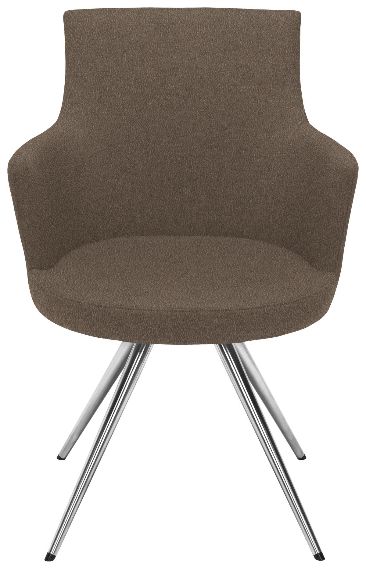 ARMLEHNSTUHL  in Stahl Lederlook, Mikrofaser  - Edelstahlfarben/Braun, Design, Textil/Metall (60/87/62cm) - Venjakob