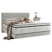 BOXSPRING KREVET    160/200 cm  - svijetlo siva/crna, Konvencionalno, tekstil/drvo (160/200cm) - Esposa