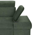 ECKSOFA Dunkelgrün Flachgewebe Rücken echt, Kopfteilverstellung, Sitzvorzug  - Dunkelgrün/Schwarz, MODERN, Textil/Metall (210/258cm) - Landscape