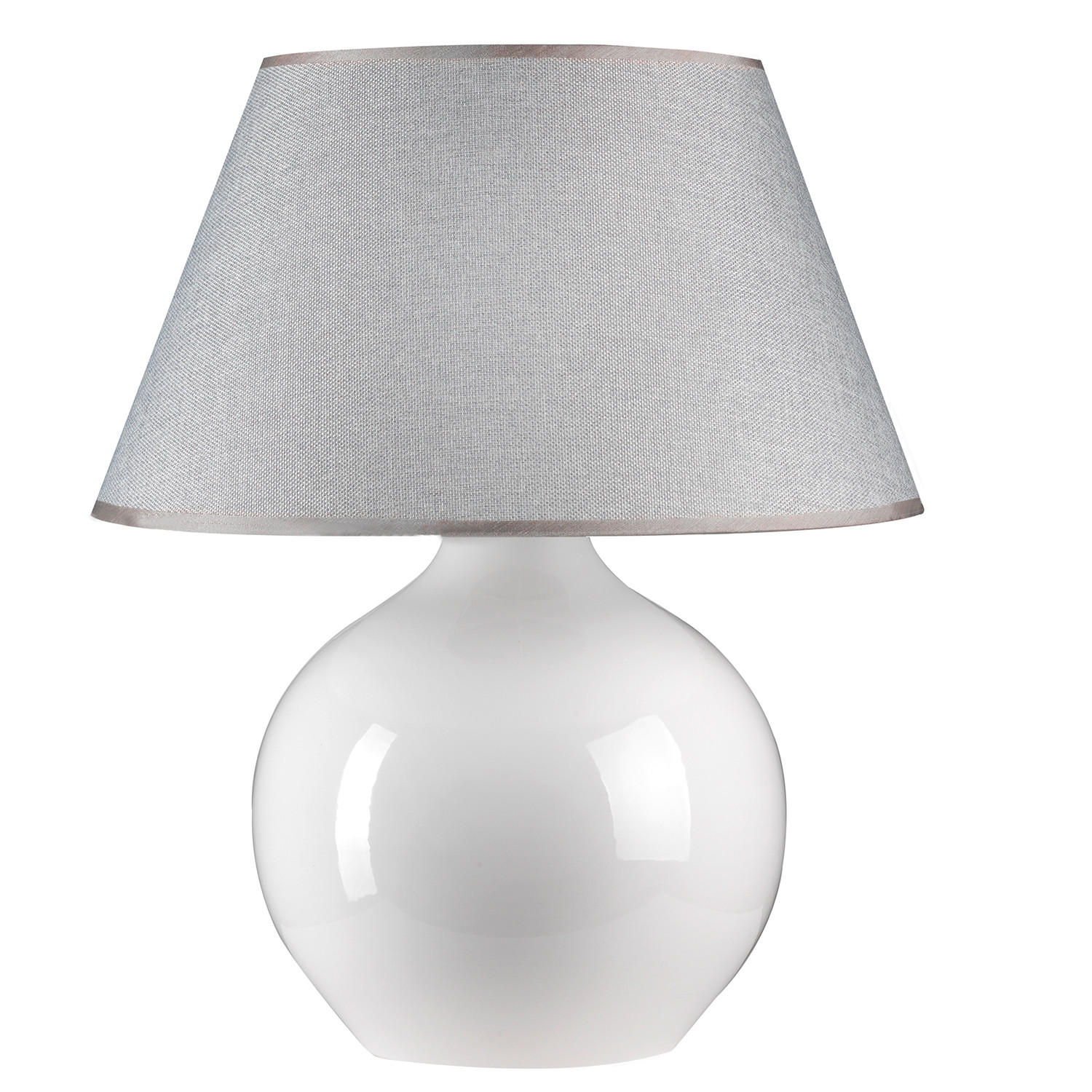 TISCHLEUCHTE 40/52 cm   - Weiß, KONVENTIONELL, Keramik/Textil (40/52cm)