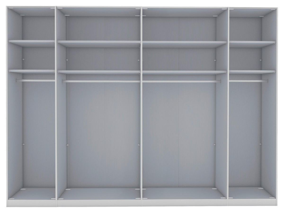 FALTTÜRENSCHRANK in Weiss, Eiche Bianco  - Schieferfarben/Weiss, Konventionell, Glas/Holzwerkstoff (300/236/58cm) - Dieter Knoll