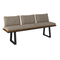 GARTENBANK 200/79/57 cm Recyclingholz, Teakholz  Aluminium, Stahl  - Anthrazit/Grau, Design, Holz/Textil (200/79/57cm) - Amatio