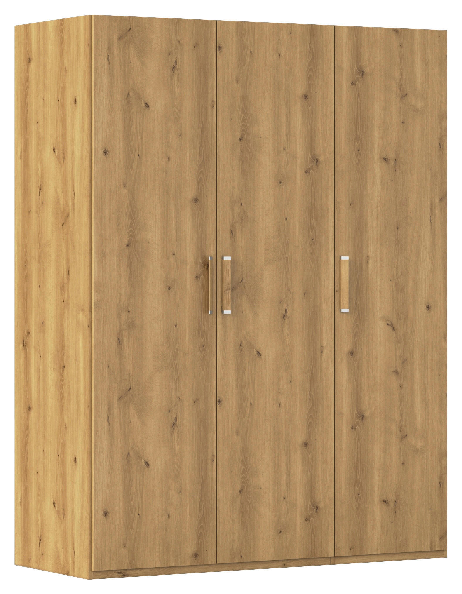 DREHTÜRENSCHRANK 151/197/60 cm 3-türig Eichefarben  - Eichefarben/Silberfarben, Design, Holzwerkstoff/Kunststoff (151/197/60cm) - Novel