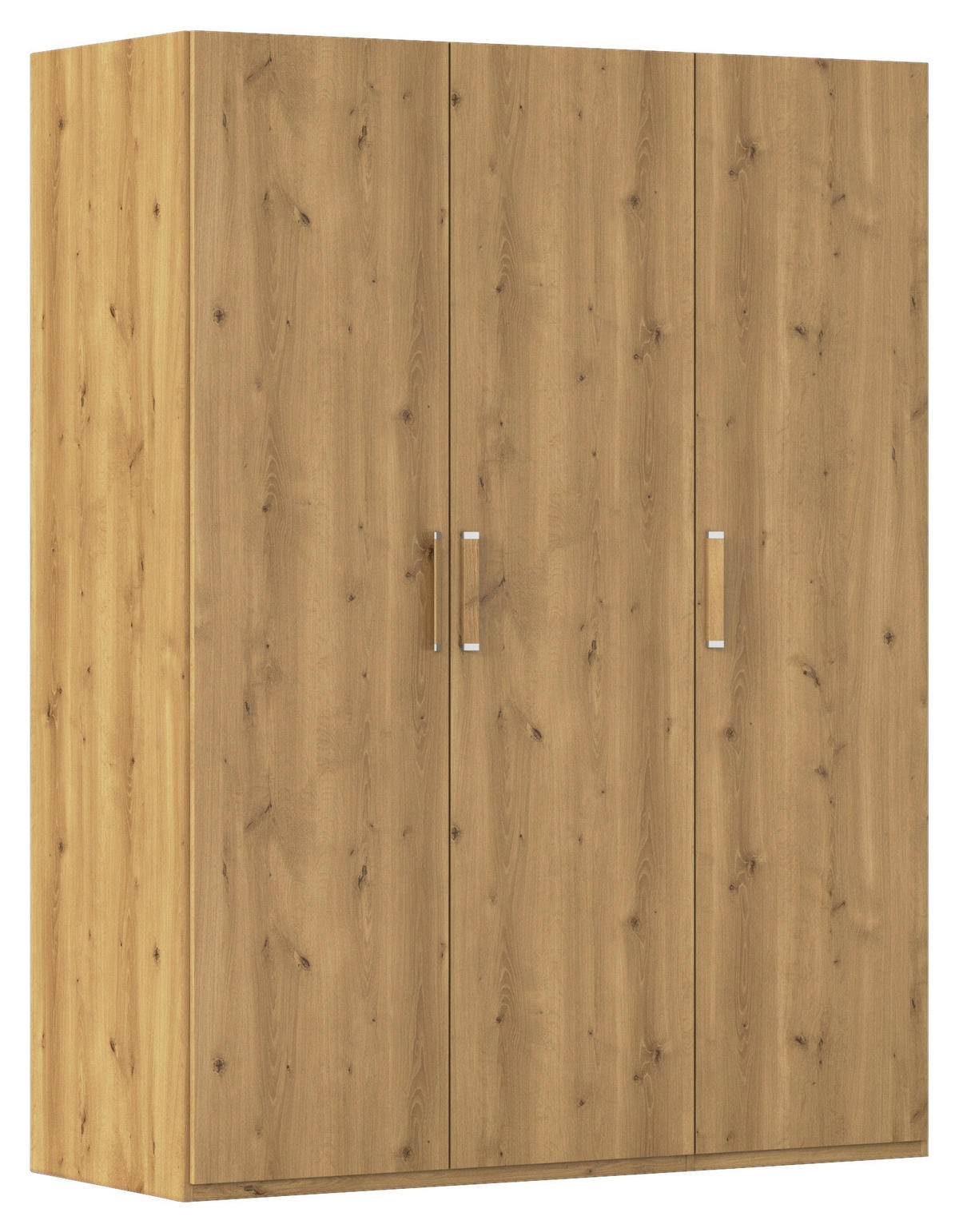 DREHTÜRENSCHRANK 151/197/60 cm 3-türig Eichefarben  - Eichefarben/Silberfarben, Design, Holzwerkstoff/Kunststoff (151/197/60cm) - Novel