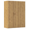 DREHTÜRENSCHRANK 151/197/60 cm 3-türig Eichefarben  - Eichefarben/Silberfarben, Design, Holzwerkstoff/Kunststoff (151/197/60cm) - Novel