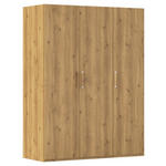 DREHTÜRENSCHRANK 151/197/60 cm 3-türig Eichefarben  - Eichefarben/Silberfarben, Design, Holzwerkstoff/Kunststoff (151/197/60cm) - Novel