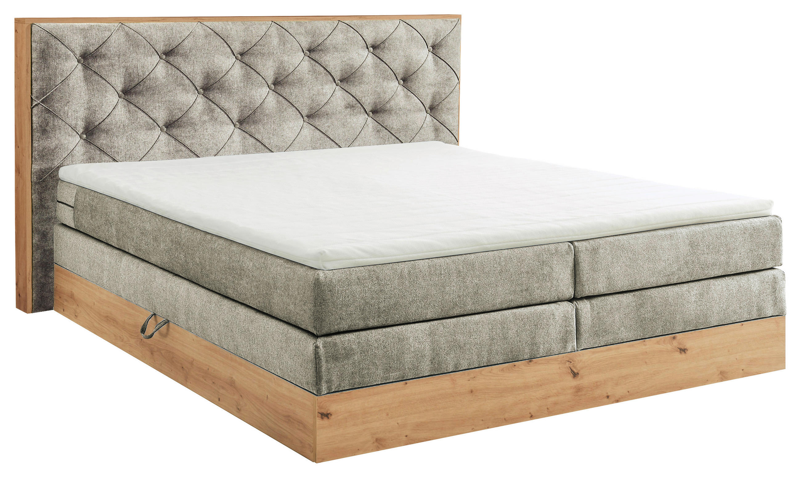 BOXSPRINGBETT 180/200 cm  in Naturfarben, Schlammfarben  - Schlammfarben/Naturfarben, Konventionell, Holzwerkstoff/Kunststoff (180/200cm) - Esposa