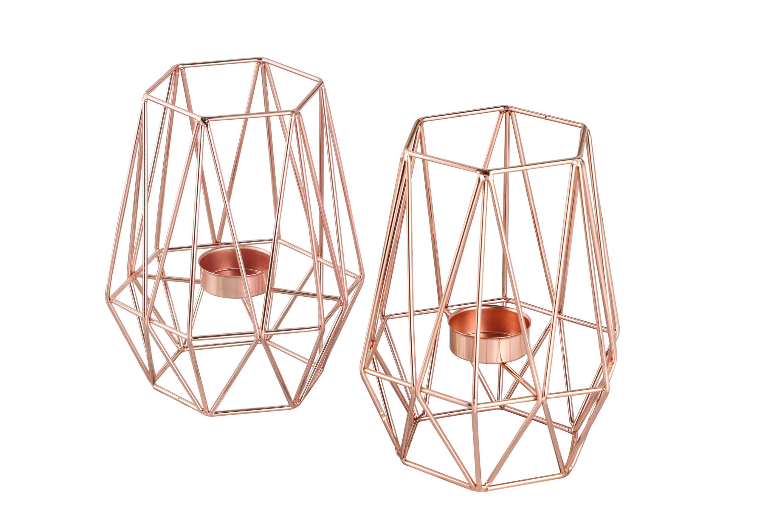 VÄRMELJUSHÅLLARE SET  - roséguld, Basics, metall (9,5cm) - Echtwerk
