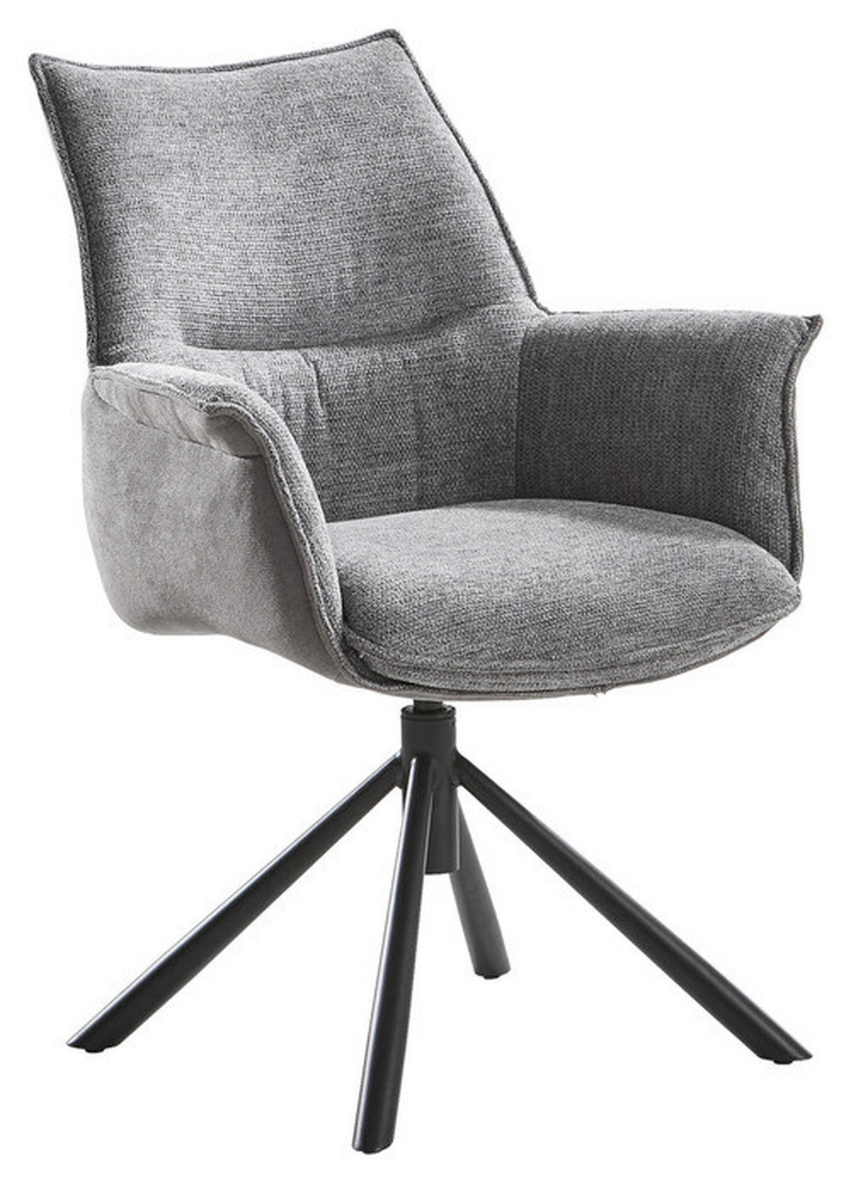 ARMLEHNSTUHL  in Stahl Chenille, Flachgewebe  - Schwarz/Grau, Design, Textil/Metall (67/87/65cm) - Novel