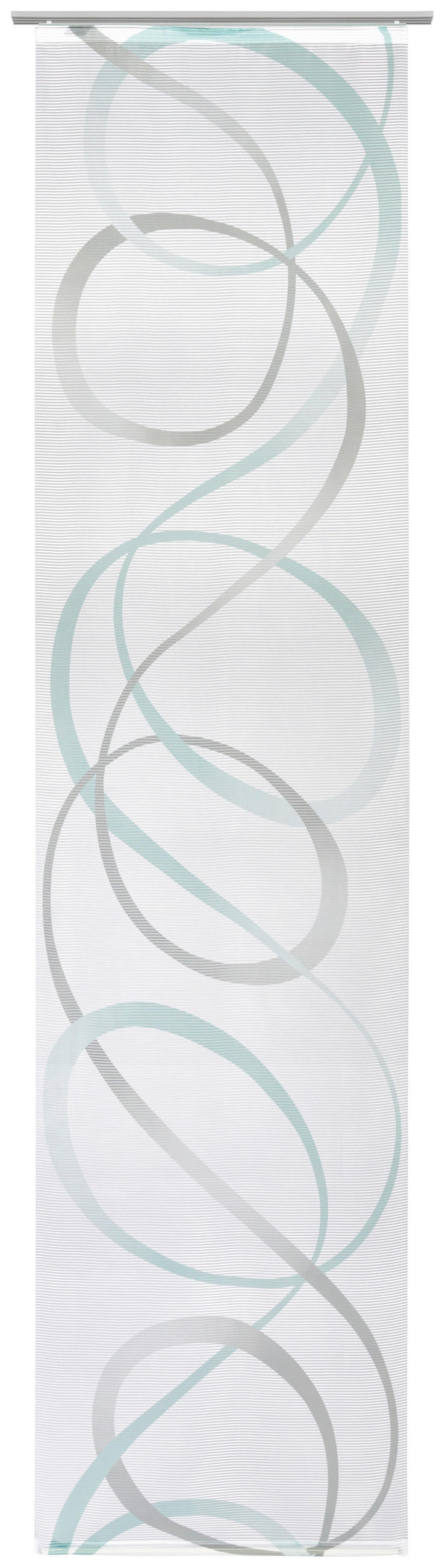 PANELOVÝ ZÁVĚS, 60/255 cm - šedá/tyrkysová, Design, textil (60/255cm) - Novel