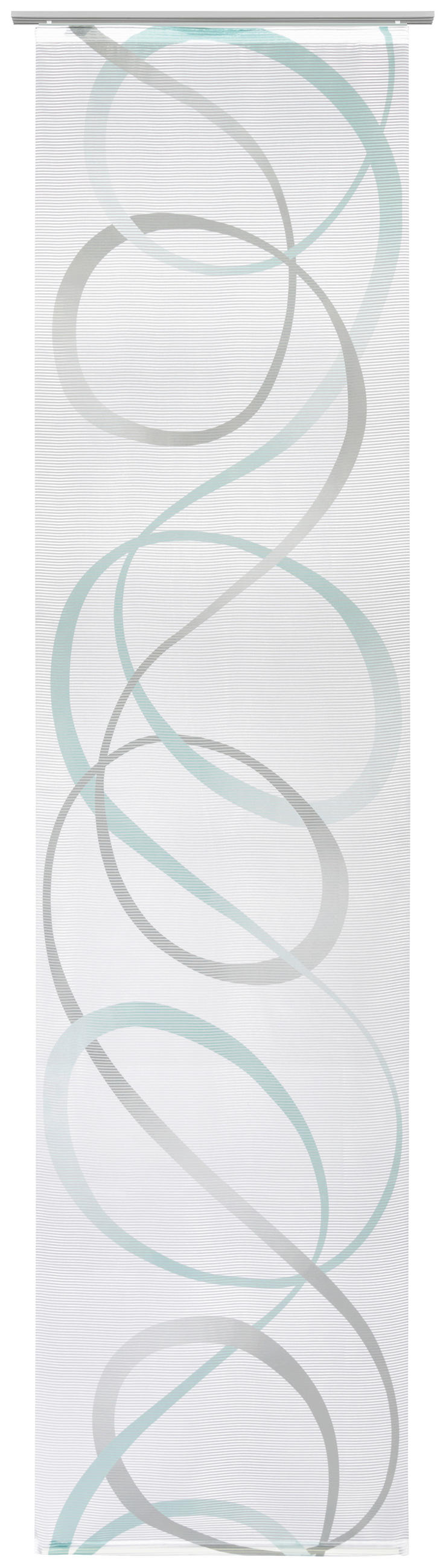 PANELOVÝ ZÁVĚS, 60/255 cm - šedá/tyrkysová, Design, textil (60/255cm) - Novel