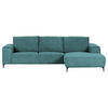ECKSOFA in Cord Petrol  - Petrol/Schwarz, Konventionell, Textil/Metall (285/170cm) - Carryhome