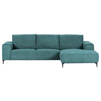 ECKSOFA in Cord Petrol  - Petrol/Schwarz, Konventionell, Textil/Metall (285/170cm) - Carryhome