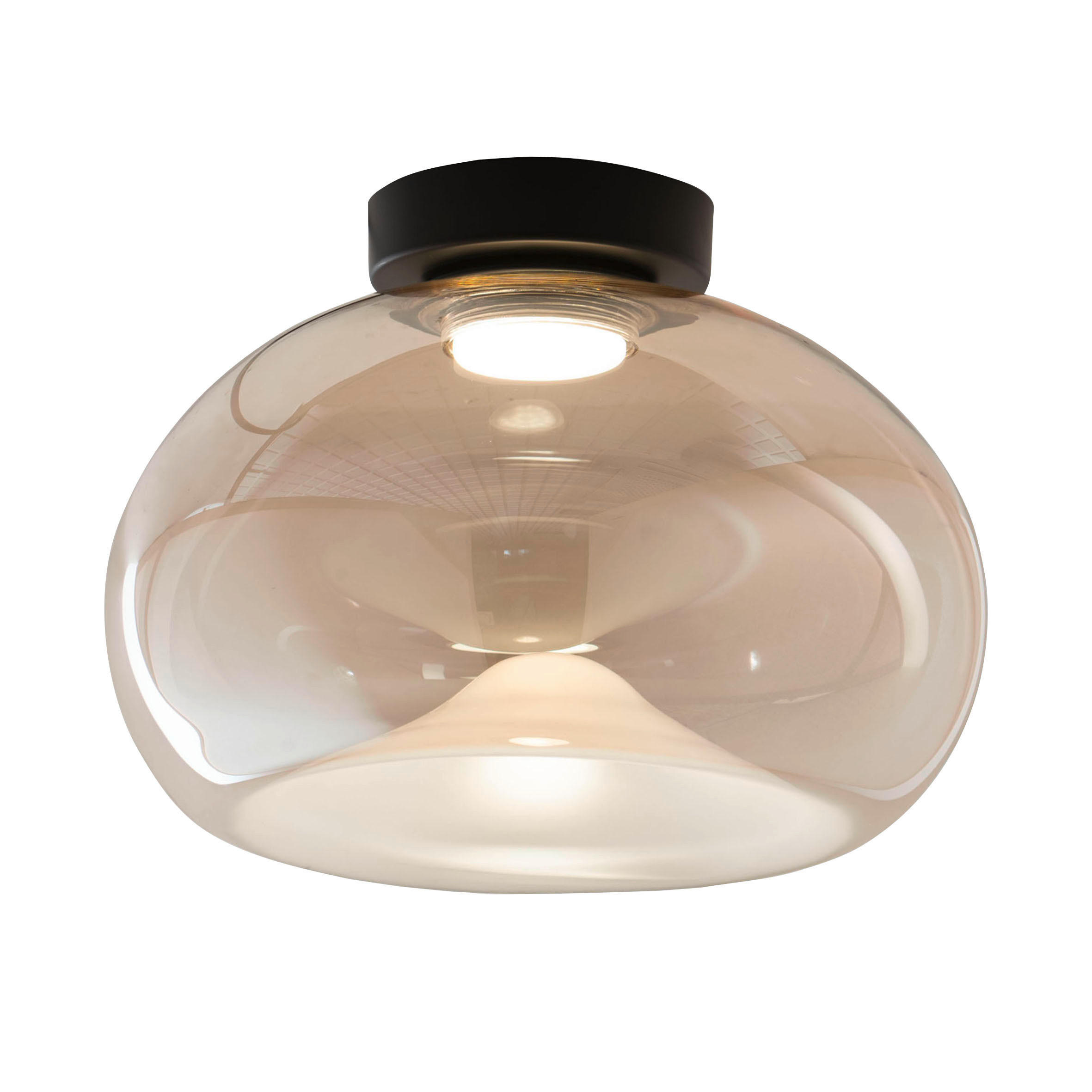 LED-DECKENLEUCHTE 33/24.5 cm   - Transparent, Design, Glas/Metall (33/24.5cm) - Fabas Luce