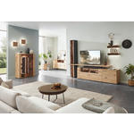 WOHNWAND  in Anthrazit, Eichefarben  277/215/44 cm  - Eichefarben/Transparent, Natur, Glas/Holz (277/215/44cm) - Valnatura